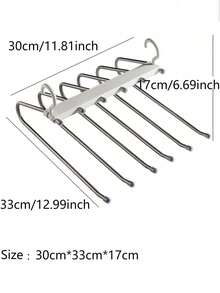 1pc Multi-Layer Folding Pant Rack, Stainless Steel Space-Saving Pant Hanger, Magical Non-Slip Wardrobe Storage Rack, Suitable For Household Use - Multicolor - View 2