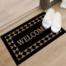 1 Felpudo con patrón de letra negra, disponible en varios tamaños, adecuado para la decoración interior del hogar - 1PC - Ver 5