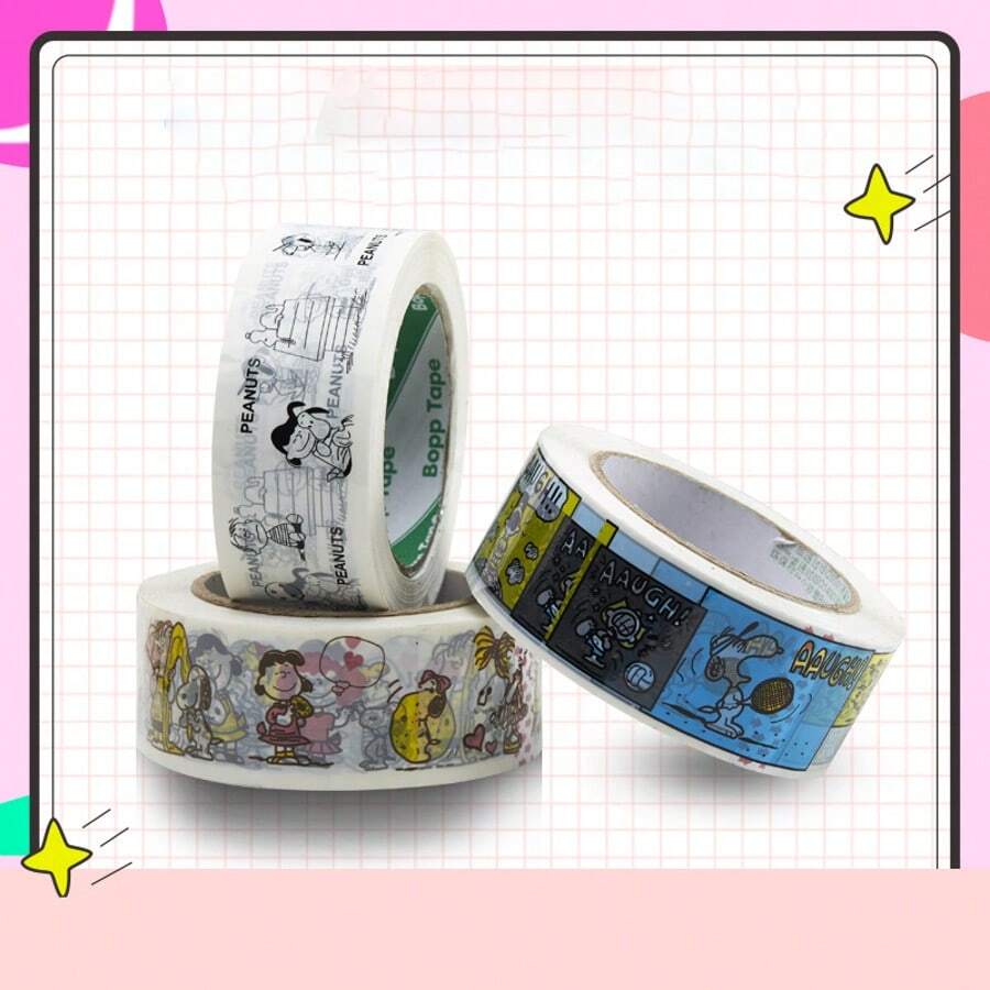 SNOOPY 1 Roll Cute Cartoon Packing Sealing Tape, Minimalist Sealing Tape, New Year Gift, Valentine's Day Gift, Easter Gift [Random Style] - Multicolor - View 1