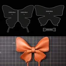 4pcs DIY Butterfly Faux Leather Craft Kit - Acrylic Templates For Handmade Bag, Wallet, Pendant, DIY Wallet Making - A - View 2