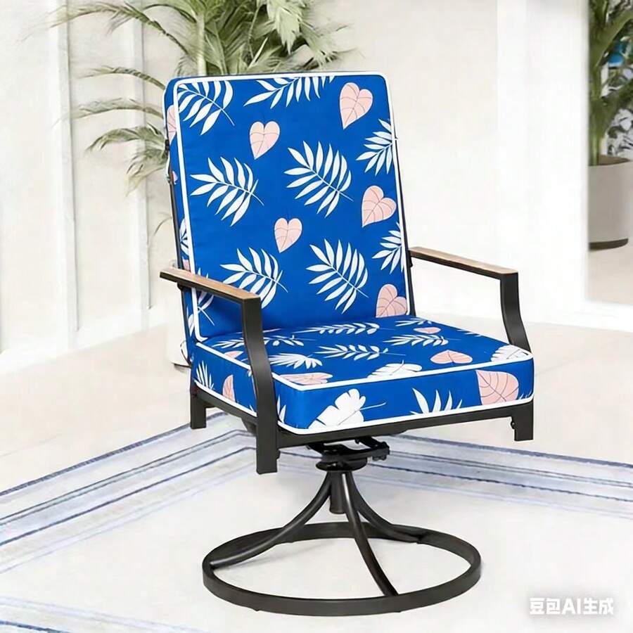 Seat Cushion And Backrest, Comfortable Soft Reversible Rocking Chair Pad, Waterproof, Fade-Resistant, Non-Slip Strap Seat Replacement Pad, 32D High-Density Foam Filling, Removable Machine-Washable Cover, Suitable For Indoor/Outdoor Use, Patio, Terrace, Porch, Backyard, Garden, Lawn, Kitchen, Dining Room, Office Chair, 42.5x17.7x2in - 柔軟坐墊05 - 查看 1