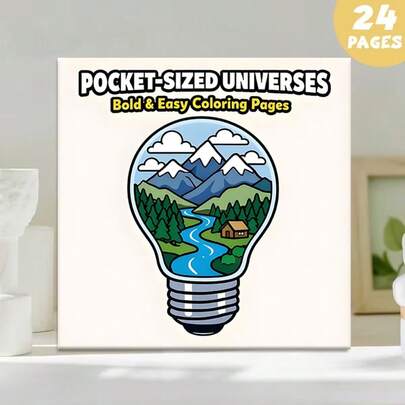 （升级豪华版，加厚纸张，20.5*20.5厘米）《微观世界奇幻涂色书：24页奇幻放松涂色页》，适合情侣和家庭，适合聚会、情人节、生日和其他节日。绘画和学习用品、书籍、涂色书、学习用品、学校、圣诞节、万圣节、生日、返校礼物、涂色书、美术用品