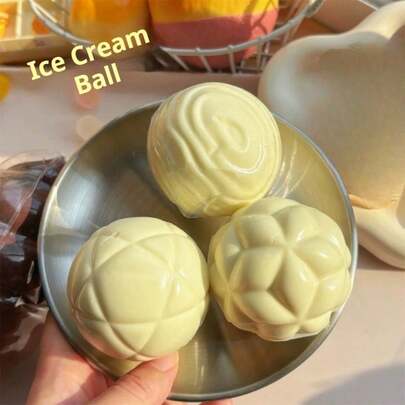 1pc Strawberry Cream Peanut Ice Cream Ball - Strawberry Cream Ice Cream - Realistic Food Squeezy Toy - Slow Rebound - Creamy Texture Squeeze - Stress Relief Toy - Fidget Toy - Squeeze Toy - Soft Toy - Squishy Toy - Fidget Toy - Stitch Toys - Travel Toys - Classroom Fidget Toys - Mini Bath Toys - Christmas Stationery Stress Ball - Perfect Gift - Gift - Toys - Games