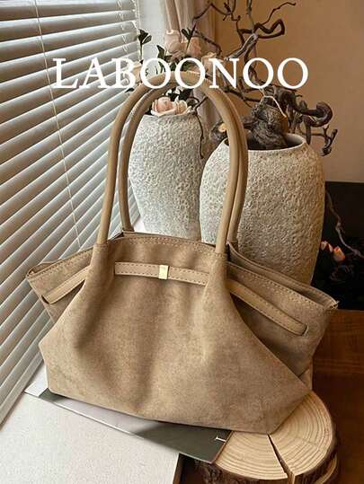 1 pezzo Borsa a spalla in pelle PU tinta unita, borsa di moda retrò da donna con grande capacità, con doppi manici e chiusura a scatto, adatta per viaggi, shopping, appuntamenti, regalo da donna, adatta per ragazze adolescenti, studenti universitari e lavoratori d'ufficio, ideale per ufficio, scuola, lavoro, pendolarismo, attività all'aperto, viaggi, escursioni