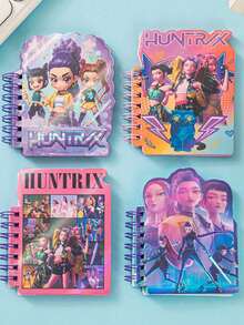 asmodee 4本A5线圈笔记本 可爱卡通学生笔记本 素描本 韩流笔记本 Mira日记本 动漫人物图片 Zoey 韩流文具办公用品 - 彩色 - 查看 1