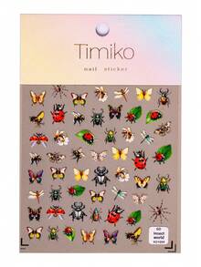 1 Spring Insect Themed Nail Art Sticker With Spring Countryside Leisure Vacation Style, Featuring Elements Such As Bees, Beetles, Stink Bugs, Butterflies, Spiders, Dragonflies, Seven Star Ladybugs, Etc. Suitable For Personal DIY Use By Women And Girls - Multicolor - View 9