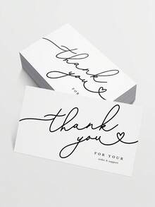 50pcs/Pack Wholesale Thank You Cards, Professional Business Thank You Cards Suitable For Beauty Salons, Technicians, Studios, Freelancers, Beneficial For Customer Loyalty And Brand Building - Loyalty Card - View 2