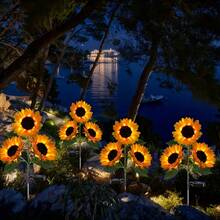 2/4 Pack Solar Sunflower LED Garden Lights - Vibrant Yellow Flower Decoration, Durable ABS Material, Suitable For Labor Day, Mother's Day, Thanksgiving, Christmas, Halloween, Patio, Lawn, Patio, Path, And Garden Decoration, IP65 Waterproof. - Solar-powered Sunflowers - View 8