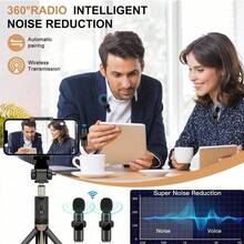 防缠绕无线领夹麦克风，兼容 iOS，即插即用，夹式领夹，外置迷你领夹式Lightning接口麦克风，兼容，适用于视频采访、Vlog等，迷你麦克风，无线领夹式麦克风，迷你麦克风，Vlog麦克风，妇女节礼物，派对礼物 - 黑色 - 查看 3