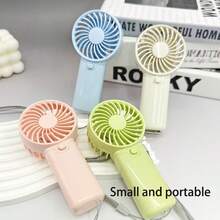 1个迷你便携风扇，轻巧手持风扇，带挂绳 - 适合办公室、户外、旅行和露营 - 随时随地保持凉爽（不含电池，需另购），母亲节礼物 - 彩色 - 查看 4
