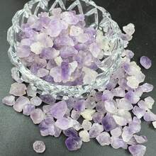 3.53盎司/100克天然紫水晶石英晶体碎块，抛光原石碎片，家居装饰，花园装饰，鱼缸装饰，盆栽植物装饰，许愿瓶，天然石材 - 7-9mm(100g) - 查看 6