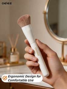 OEIEZ Large Size Powder Brush - Soft Multifunctional Makeup Brush For Buffing, Blending And Buildable Coverage - Crafted With Synthetic Bristles For Seamless, Flawless Makeup Application - Multicolor - View 4