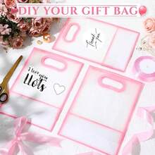 12/1pc Transparent Gift Bags With Ribbons, Suitable For Baby Shower, Graduation, Wedding, Bridal Party, Birthday Party, Business Occasions, With Cut-Out Handles, Reusable PP Material, 7x10x3.15 Inches Gender Disclosure Party Gift Bag (Blue And ) ﻿ - Multicolor - View 2