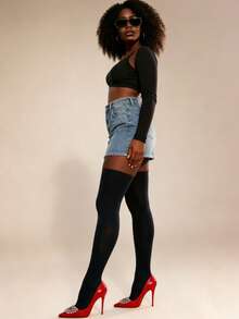 四合一舒适紧身裤 - 经典黑色，兼具轻盈魅力与百搭性 - 黑色 - 查看 8