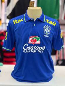 T-Shirt, Brazil National Team Shirt, Polo Shirt, Guaraná Brand, Royal Blue, Pre-Game Training 1 - Màu xanh lam - Xem 1