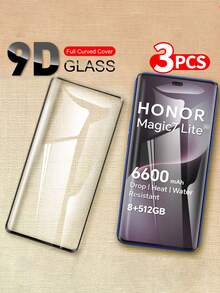 3pcs Curved Tempered Glass Screen Protector Compatible With Honor Magic 7/7 Pro/7 Lite/Magic 6/6 Pro/6 Lite/5/5 Pro/5 Lite - Clear - View 12