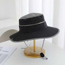 1pc Bohemian Polyester Windproof Outdoor Sun Hat, Large Brim Unisex Hiking Fishing Cap, Spring/Summer/Autumn - A - View 8