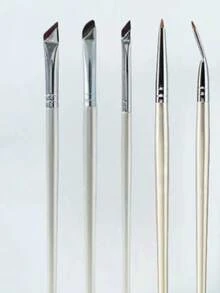 7pcs Eye Makeup Brush Set, Including Angled Eyeliner Brush, Pointed Eyeliner Brush And Eyebrow Brush, Ideal For Creating Captivating Eye Makeup, Suitable For Eyebrows, Eyeliner And Eyeshadow. - Black - View 16