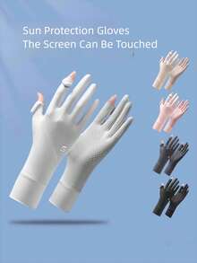 Women's Summer Outdoor UV Protection Gloves, Thin Breathable Mesh Fingerless Gloves, Anti-Slip Touchscreen Gloves For Cycling - Sunscreen Gloves - View 1