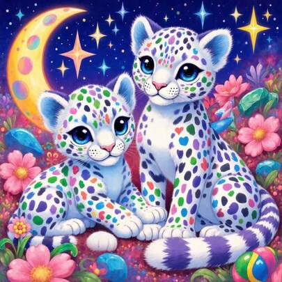 1套[30*30厘米/11.8*11.8英寸][40*40厘米/15.7*15.7英寸]5D亚克力钻石画套装，彩色猎豹图案，适合成人初学者DIY马赛克钻石画，全钻手工DIY钻石画，适用于客厅、卧室、办公室墙面装饰画，惊喜艺术家居装饰礼物，送给家人和朋友