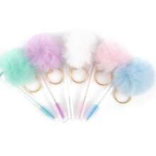 10件套一次性粉扑洁面刷、睫毛膏刷、人造毛球钥匙扣、睫毛膏化妆刷工具套装 - 彩色 - 查看 5