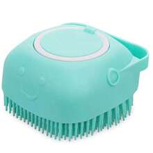 Soft Cleaning Pet Grooming Brush - Suitable For Long And Short Haired Dogs And Cats. Equipped With Shampoo Dispenser, Made Of Soft Silicone Material, Non-Slip Handle With Hanging Loop (Blue) - View 2