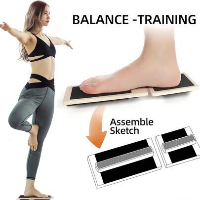 Bộ 1 ván thăng bằng Yoga Pilates - Ván thăng bằng một chân - Dụng cụ tập luyện ổn định bàn chân - Phụ kiện tập luyện Yoga Pilates, tăng cường sự linh hoạt và giảm căng cơ, phù hợp cho múa ba lê, Pilates, tập gym tại nhà, bóng rổ, bóng đá và các môn thể thao khác.