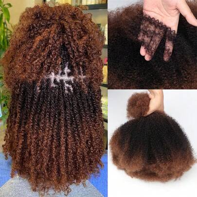 Afro Kinky Bulk 28 Inch 100 Gram Afro Kinky-Curly Blend Hair Bulk For Mini Twist Dreadlock Extensions Micro Locs Repair Soft 4C Curly For Braids