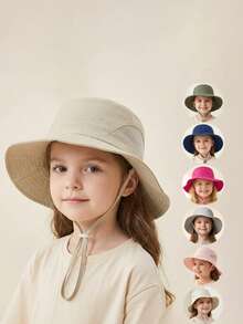 1-3Y3-6Y6-10Y Kids' Bucket Hat Summer Outdoor Sun Protection UV-Blocking Mesh Breathable Quick-Dry Sun Hat Beach Hat - 1PC - View 2