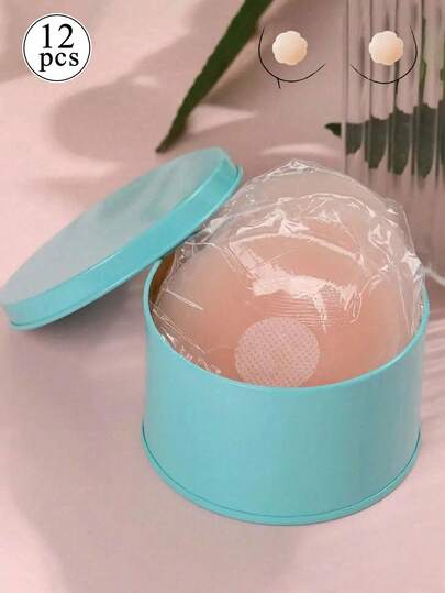 12pcs Reusable Silicone Nipple Covers, Floral Lift And Invisible Bra Breast Petals, Adhesive Pasties