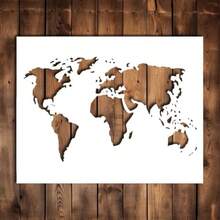 World Map Stencil Template Reusable For Painting On Wood Glass Wall Rock Walls Canvas Glassware Spray Painting Airbrushing 5 X 6 - As Pic - View 4