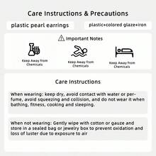 一对法式优雅玻璃樱花和仿珍珠耳环，适合女性日常、度假、派对佩戴，四季皆宜。 - 彩色 - 查看 6