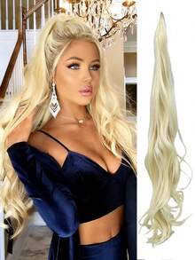 32 Inch Synthetic Ponytail Extensions, Extra Long Flexible Wrap Around Ponytail, Golden Color, For Daily Wear - Multicolor - View 29