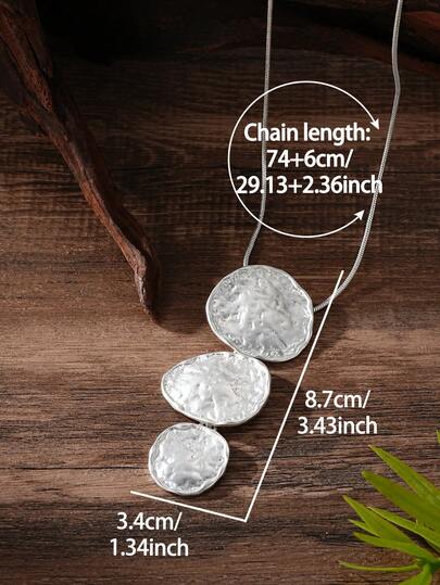 SophiaXuan 1 chiếc dây chuyền mặt chữ Y thời trang nữ, kiểu dáng cổ điển đơn giản, hình tròn, làm bằng hợp kim kẽm tráng men bạc, dây xích dài có thể điều chỉnh, thanh lịch, gợi cảm, thích hợp để đeo cùng áo len, dự tiệc hàng ngày, tiệc cưới, quà tặng thời trang ngày của mẹ.