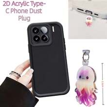 一套黑色加厚手机壳和2D亚克力可爱章鱼Type-C防尘塞，兼容15c 171 (EU)/Poco C85/15c 4G 173 (EU)/A5 (173mm)/A5/15T/15T PRO/Note 14 Pro+ 5G/Note 14/Poco X6/Note 13 Pro 5G/Poco M7等手机，也兼容小米等其他手机。 - 黑色 - 查看 7