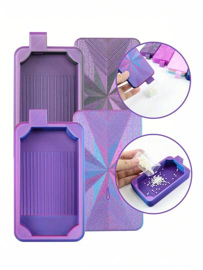 Colorful New Diamond Painting Tray With Lid, Diamond Painting Storage Tray And Lid Design, Diamond Painting Accessories And Tools, Easy-Pour Bead Tray For 5D Diamond Painting Set