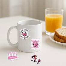 124 Pcs Pink Soccer Stickers, High Quality Stickers Decals Scrapbook, Diary, Laptop, Bumper, Skateboard, Water Bottle, Computer, Phone, Hard Hat, Car, Tablet, Bicycle Stickers - Random Style - View 8