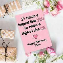 1PC Sweet Legend Mum Birthday Card (With Envelope) "It Takes A Legend Like You To Raise A Legend LikeMe" Funny Message, Perfect For Mom's Birthday,Grateful Greeting Card - A - View 5
