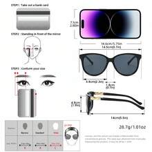 1副新款椭圆形猫眼框时尚眼镜，高品质简约眼镜，适合旅行、度假、休闲、派对等场合。 - 灰色 - 查看 6