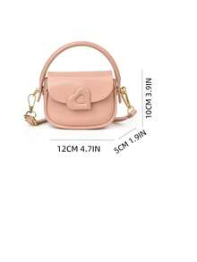 2026 Spring New Niche Women's Handbag, High-Quality Minimalist Solid Color Small Square Bag, Versatile Shoulder Bag, Crossbody Bag, Love Heart Lipstick Bag, Gift - Pink - View 5