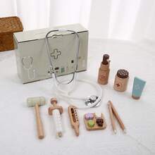 Kids Pretend Nurse Stethoscope Medical Set, Injection Syringe Wooden Doctor Role Play Toys For Boys - Multicolor - View 3