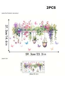 Hình dán tường chậu cây treo bằng màu nước có thể tháo rời, decal dán tường chậu hoa, hình dán tường cây nhiều màu sắc, hình dán tường mặt dây chuyền hoa, tranh tường nghệ thuật, thích hợp cho lớp học, văn phòng, phòng khách, phòng ngủ bé gái, hình dán cá nhân hóa. - Nhiều màu - Xem 19