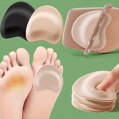 4 Pairs Of High-Heeled Sandal Forefoot Pads, Metatarsal Pads, Non-Tiring, Sweat-Absorbing, Non-Slip Metatarsal Pads, Invisible Non-Slip Forefoot Pads, Self-Adhesive Forefoot Pads, Soft And Comfortable, Decompression Cushioning Insole (2 Pairs)