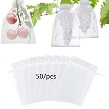 50/100pcs Fruit Protection Bags, Small Mesh Drawstring Net Bags Suitable For Grapes, Mangoes, Fruit Trees, And Various Fruits, Vegetables - Garden Plant Pest Protection Cover - 50PCS - View 9