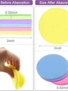 100pcs Round Compressed Facial Cleansing Sponges, Wood Pulp Fiber Expandable, Face Cleaning Makeup Puff, Suitable As Valentine's Day Gift For Girlfriend, One-Time Use Thickened Facial Cleansing Sponge - One Size Fits All - View 2
