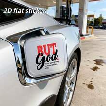 2D平面贴纸，1张，2D平面贴纸，汽车油箱盖贴纸，印有“但上帝开辟了道路”的名言，风格化设计，宗教励志贴纸，汽车外部装饰，2D平面 - A - 查看 6