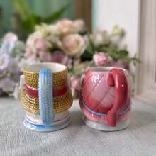 Handmade Ceramic 3D Sculpture And Hand-Painted Cute Cat Teapot, Coffee Pot, Couple Cups, Tea Cups, Suitable As Christmas, Valentine's Day, Mother's Day And Birthday Gifts - Multicolor - View 7