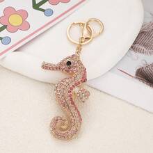 1件装饰饰品钥匙扣，海洋生物吊坠，镶嵌水钻，可爱海马钥匙圈，金属卡通创意小礼物，闪亮波西米亚锌合金饰品，夏季圣诞节包包挂饰，汽车饰品，送给老师、朋友、姐妹的礼物创意 - 均碼 - 查看 5