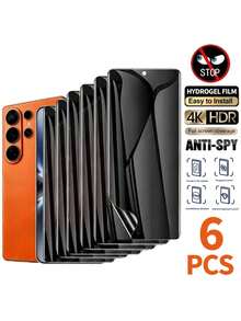 6 Stücke Datenschutz Anti-Spion Soft Hydrogel Displayschutzfolie kompatibel mit Samsung Galaxy S26 Ultra S25 Edge S24 FE S23 Ultra S22 S21 S20 Ultra Plus FE Note 20 Ultra 10 Plus Datenschutz Hydrogel Displayschutzfolie [Nicht Glas] Frühlings Geburtstags Geschenk - Transparent - Übersicht 34