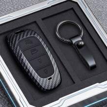 适用于 Sonata SEL EV 6 EV 8 IONIQ 5 Nexo DN8 FE Tucson Sonata Staria NX4 IONIQ 的 ABS 碳纤维汽车钥匙遥控器保护套 - 4鍵喇叭 - 查看 14